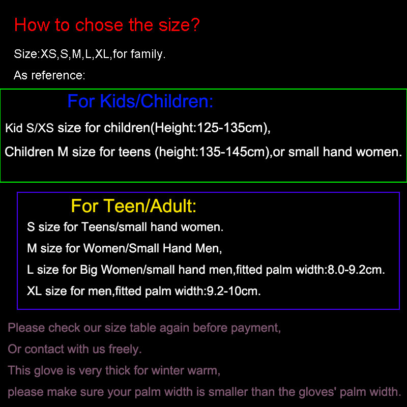 NANDN žiemos šiltos snieglenčių slidinėjimo pirštinės Vyrai Moterys Vaikai Sniego pirštinės Neperšlampamos Slidinėjimas Sniegmobilis Handschoemen Air+ XS SML XL