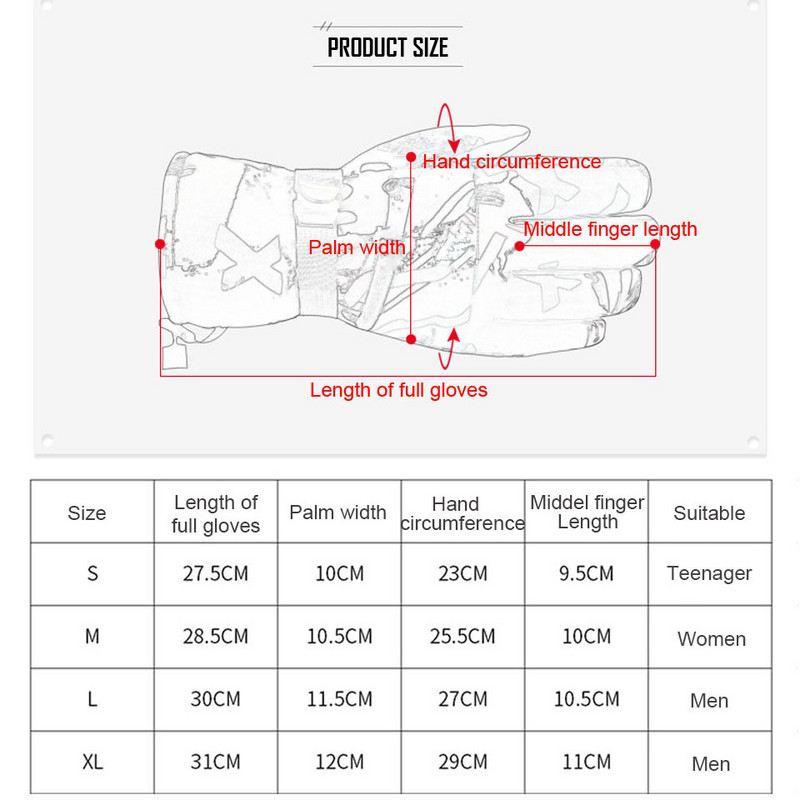 „CoolFit 2021“ vyrų/moterų/vaikų slidinėjimo pirštinės, snieglenčių pirštinės, itin lengvos, vandeniui atsparios žiemos Sonw, šiltos vilnos pirštinės.