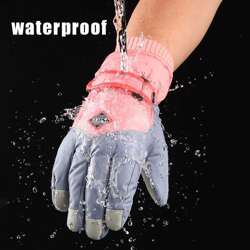 Žiemos šiltos slidinėjimo pirštinės Terminės Ultralengvos vandeniui atsparios jutiklinio ekrano snieglenčių pirštinės Moteriškos motociklininkų sniego pirštinės