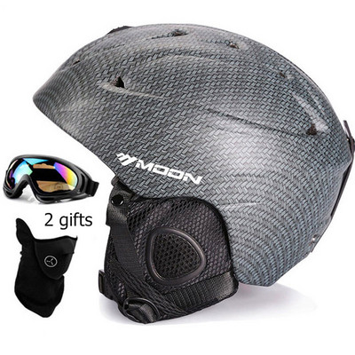 MOON slidinėjimo šalmas Žiemos suaugusiems snieglenčių slidinėjimo įranga Sniego sportas Saugos riedlentės Slidinėjimo šalmas Vyrams Moterims su akiniais