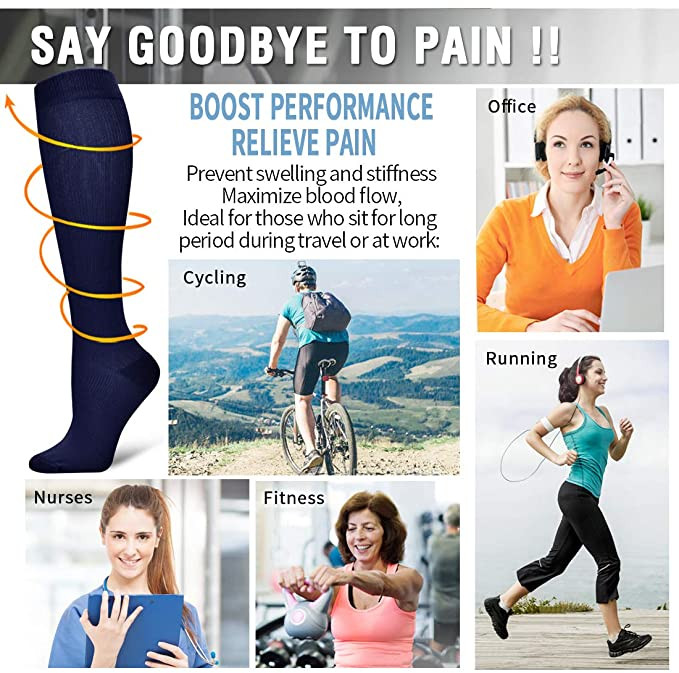 Naujos Bėgimas Vyriškos Moteriškos Kojinės Sportinės Kompresinės Kojinės Venų varikozė Juokingi Gyvūnai Sniego Kalėdos Golfo Dviračių ilgos spaudimo kojinės