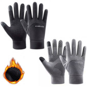 Žieminės vyriškos moteriškos pirštinės, liečiamas ekranas, vandeniui atsparios motociklininkų pirštinės lauko sportui šiltos šiluminės vilnos bėgimo dviračių slidinėjimo pirštinės