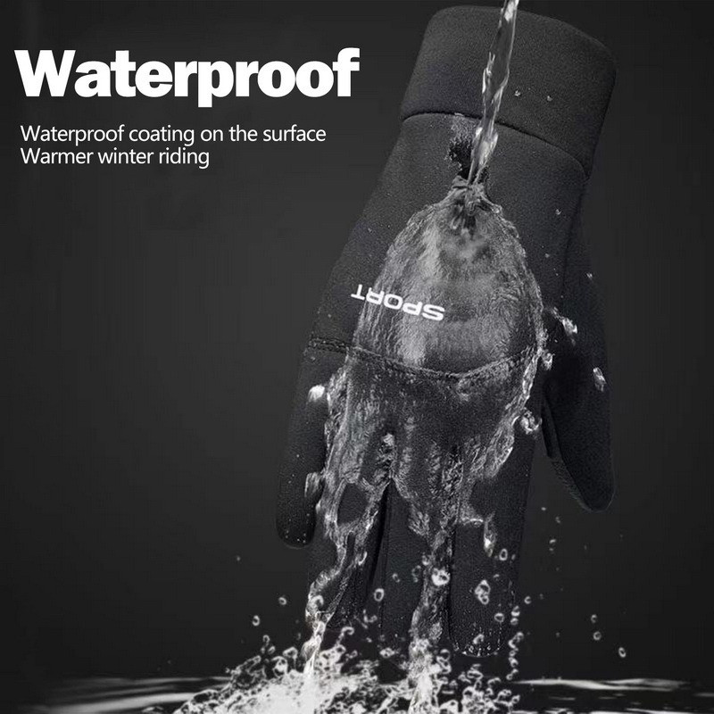 Žieminės vyriškos moteriškos pirštinės, liečiamas ekranas, vandeniui atsparios motociklininkų pirštinės lauko sportui šiltos šiluminės vilnos bėgimo dviračių slidinėjimo pirštinės