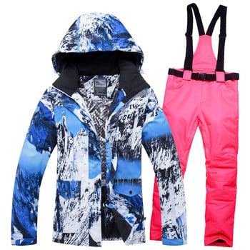 Ski Suit Women Brands 2019 Νέα υψηλής ποιότητας Snow Jackets Snowboard Παντελόνια Ζεστό αδιάβροχο αντιανεμικό χειμερινό σετ μπουφάν Momen Ski