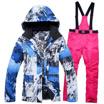 Ski Suit Women Brands 2019 Νέα υψηλής ποιότητας Snow Jackets Snowboard Παντελόνια Ζεστό αδιάβροχο αντιανεμικό χειμερινό σετ μπουφάν Momen Ski