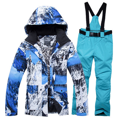 Moteriški slidinėjimo kostiumai 2019 m. Nauji aukštos kokybės snieglenčių striukės kelnės, šiltos, vandeniui atsparios, vėjui atsparios žiemos komplektacijos striukė Momen Ski