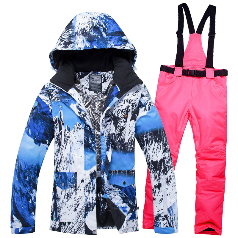 Moteriški slidinėjimo kostiumai 2019 m. Nauji aukštos kokybės snieglenčių striukės kelnės, šiltos, vandeniui atsparios, vėjui atsparios žiemos komplektacijos striukė Momen Ski