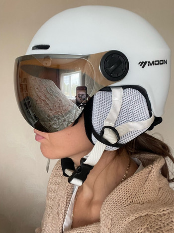 MOON Integrally-Molded PC+EPS Κράνος σκι Υψηλής ποιότητας Αθλητικό κράνος Skateboard Ski Snowboard Κράνη με Γυαλιά Γυναικεία