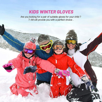 Ski Thicken Warm Winter Must Children Kids Children Ски ръкавици с дълги ръкави ръкавица Ветроустойчив Водоустойчив сняг Сноуборд