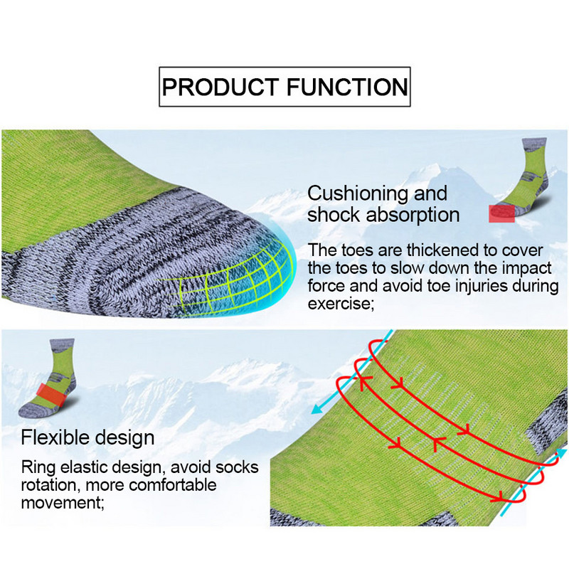 Žiemos važiavimas dviračiu šiltos kojinės lauko sportas kvėpuojantis storas alpinizmas, bėgimas, žygis, slidinėjimas, kojinės, moterys, vyrai