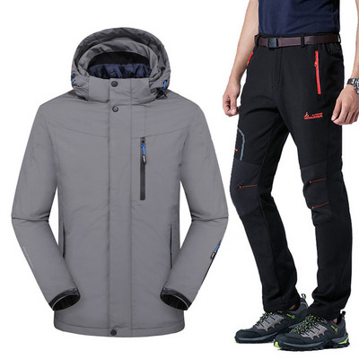 Slidinėjimo kostiumas 3 viename Vyriški, neperšlampami, neperšlampami, vėjui atsparūs slidinėjimo snieglenčių striukės kelnių rinkinys Vyriškas storas šiltas slidinėjimo striukė Lauko sniego kostiumai