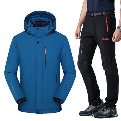 Slidinėjimo kostiumas 3 viename Vyriški, neperšlampami, neperšlampami, vėjui atsparūs slidinėjimo snieglenčių striukės kelnių rinkinys Vyriškas storas šiltas slidinėjimo striukė Lauko sniego kostiumai