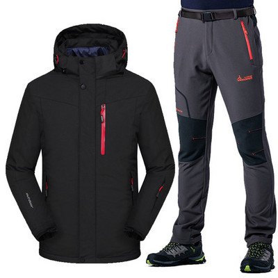 Slidinėjimo kostiumas 3 viename Vyriški, neperšlampami, neperšlampami, vėjui atsparūs slidinėjimo snieglenčių striukės kelnių rinkinys Vyriškas storas šiltas slidinėjimo striukė Lauko sniego kostiumai