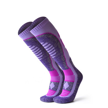 1 чифт удебелени дълги ски чорапи за туризъм на открито за мъже, жени, планинарство, сняг, топла кърпа, спортни чорапи, протектор за глезена на крака