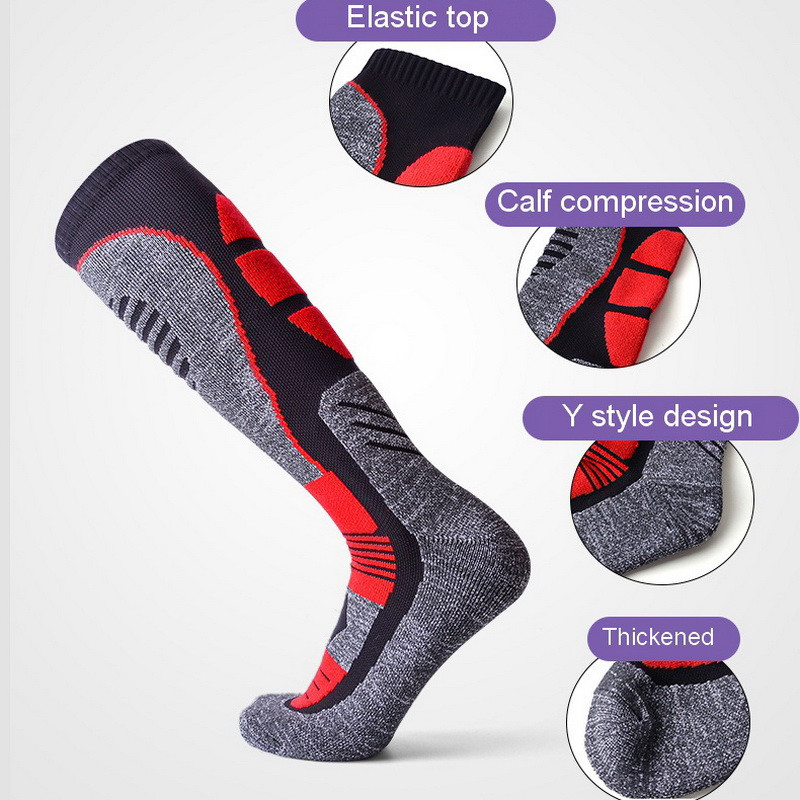 1 pora lauko storų ilgų pėsčiųjų slidinėjimo kojinių vyrams Moterų alpinizmo sniego šildymui rankšluostis Sportinės kojinės pėdų kulkšnies apsauga