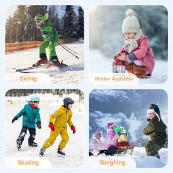 Findway Детски ски чорапи Дебели сноуборд Ски Момичета и момчета Абсорбция на влага Високоеластични термочорапи Снежни спортове