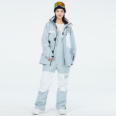 Moteriškas slidinėjimo kostiumas žieminis lauko sportui atsparus vandeniui ir šiltas kombinezonas Slidinėjimo striukė ir slidinėjimo kelnės slidinėjimui ir snieglenčių sportui