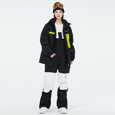 Moteriškas slidinėjimo kostiumas žieminis lauko sportui atsparus vandeniui ir šiltas kombinezonas Slidinėjimo striukė ir slidinėjimo kelnės slidinėjimui ir snieglenčių sportui