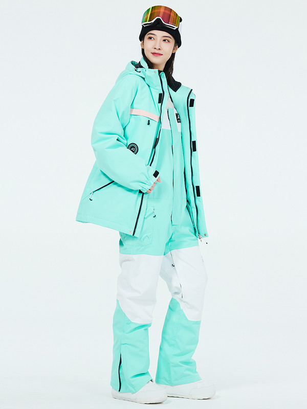 Moteriškas slidinėjimo kostiumas žieminis lauko sportui atsparus vandeniui ir šiltas kombinezonas Slidinėjimo striukė ir slidinėjimo kelnės slidinėjimui ir snieglenčių sportui