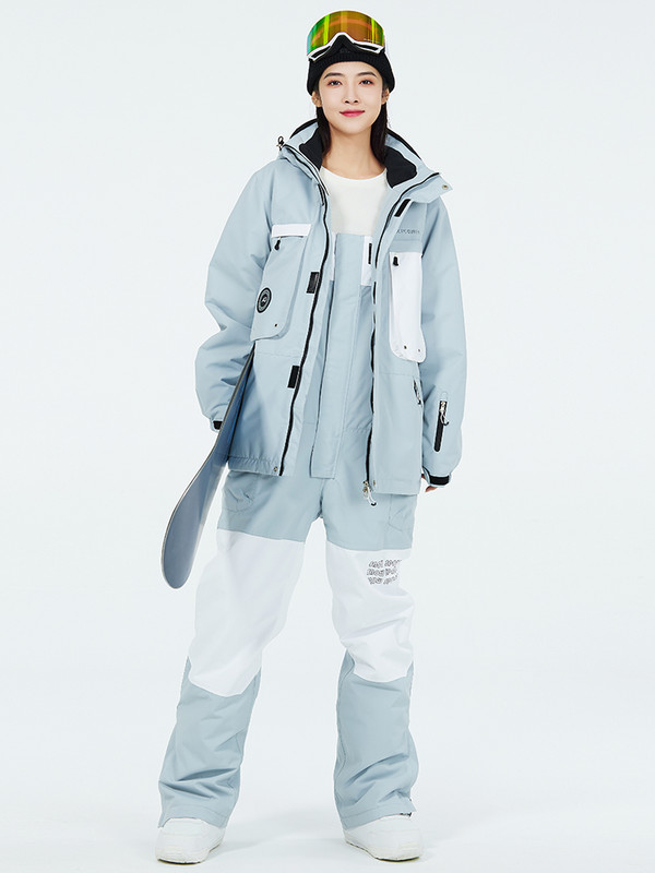 Moteriškas slidinėjimo kostiumas žieminis lauko sportui atsparus vandeniui ir šiltas kombinezonas Slidinėjimo striukė ir slidinėjimo kelnės slidinėjimui ir snieglenčių sportui