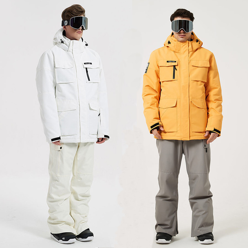 Sporto kalnų vyrų slidinėjimo rinkinys Negabaritinis vyriškas snieglenčių kostiumas Žieminiai vandeniui atsparūs vyriški sniego kostiumai Lauko striukė Kelnės Sportiniai drabužiai