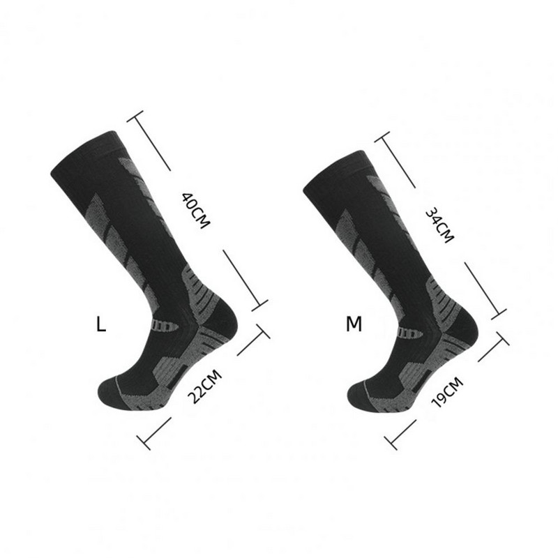 1 pora slidinėjimo kojinių, elastingų prakaitą sugeriančių sustorėjusių kilpinių lauko sportinių kojinių Unisex suaugusiųjų žygio kojinės žiemos sportui