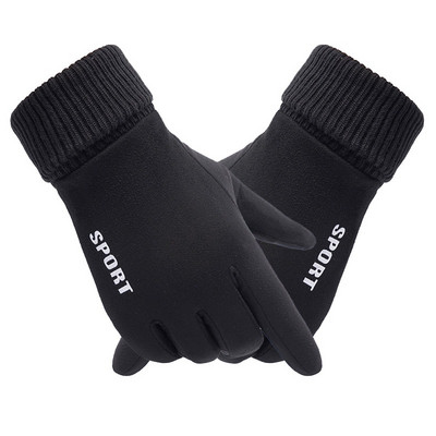 Férfi Női Téli Vízálló Kerékpáros Kesztyű Motoros Sí Érintőképernyős Polár kesztyű Kültéri Csúszásmentes Meleg Teljes ujjak Kesztyű