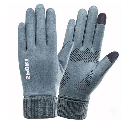 Férfi Női Téli Vízálló Kerékpáros Kesztyű Motoros Sí Érintőképernyős Polár kesztyű Kültéri Csúszásmentes Meleg Teljes ujjak Kesztyű