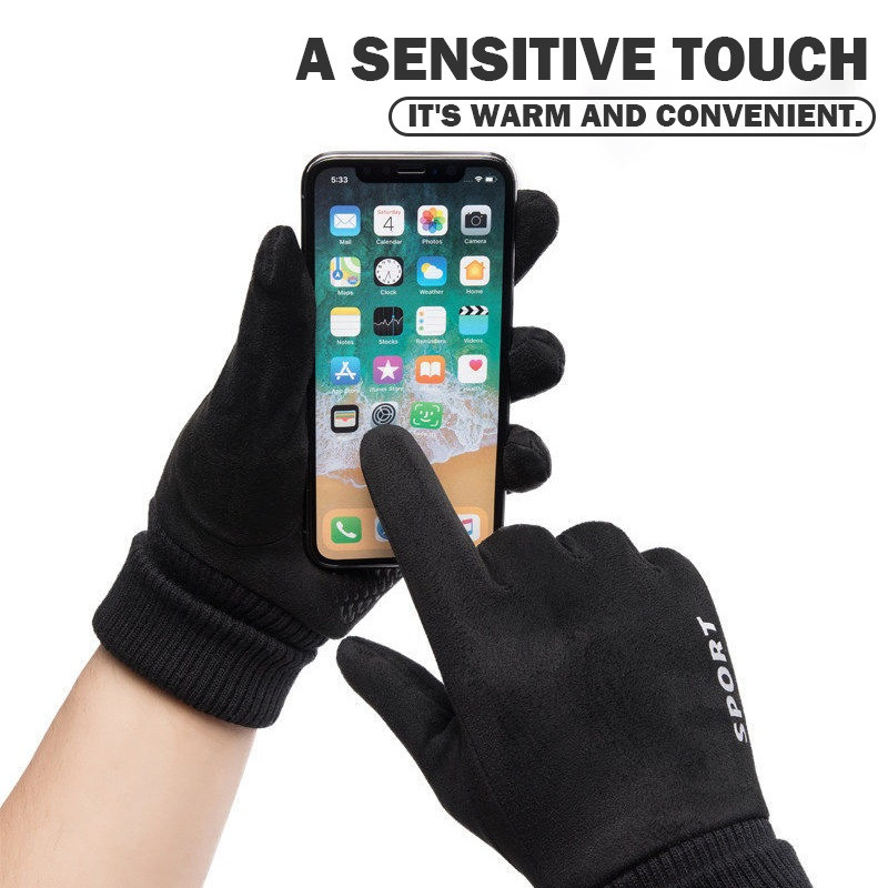 Férfi Női Téli Vízálló Kerékpáros Kesztyű Motoros Sí Érintőképernyős Polár kesztyű Kültéri Csúszásmentes Meleg Teljes ujjak Kesztyű