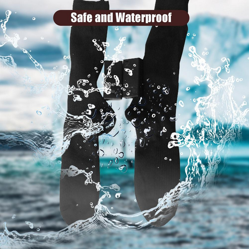 Įkraunamos šiluminės kojinės Elektrinės baterijos šildomos kojinės pėdų šildytuvas poledinės žvejybos pėdų batų batai šilti su baterijų dėžute