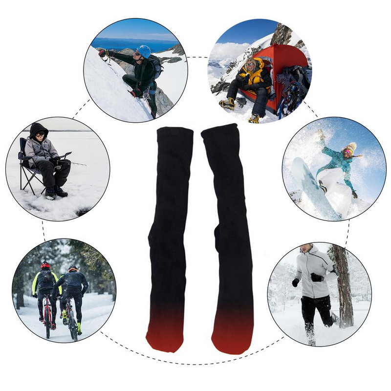 Įkraunamos šiluminės kojinės Elektrinės baterijos šildomos kojinės pėdų šildytuvas poledinės žvejybos pėdų batų batai šilti su baterijų dėžute