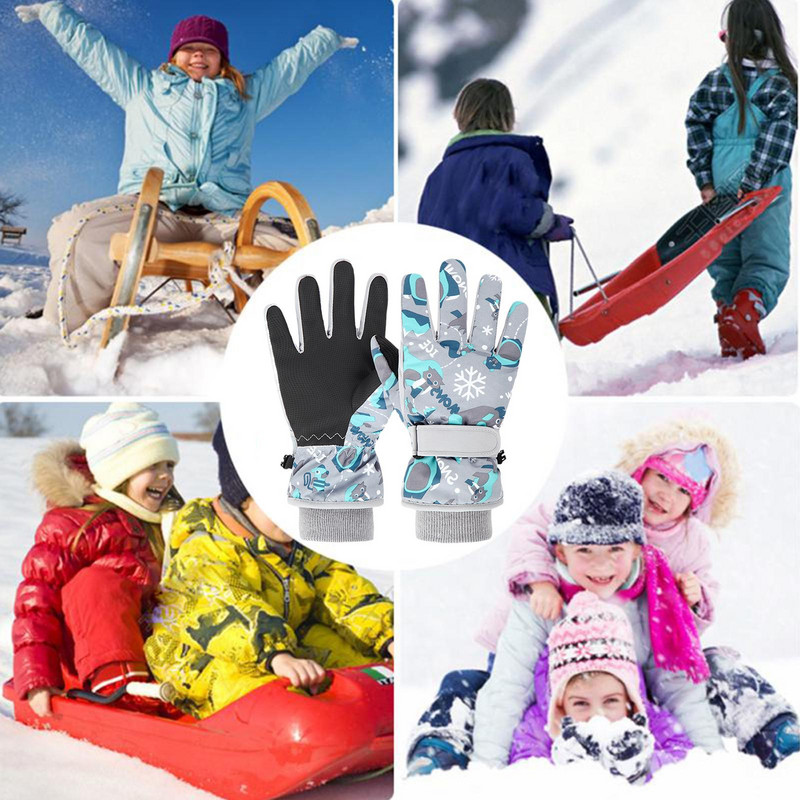 Детски ски ръкавици Зимни спортове на открито Сноуборд Топли ръкавици Детски водоустойчиви удебелени ръкавици Затоплят пръстите
