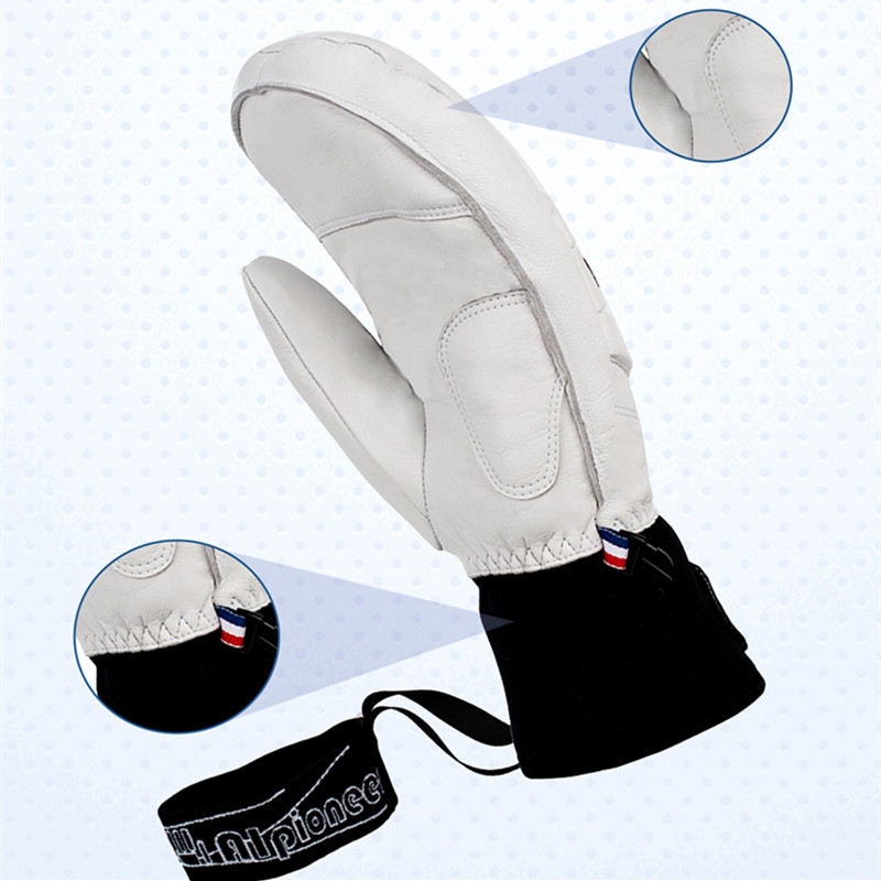 ALPIONEER slidinėjimo pirštinės Vyrai Moterys Profesionalios Snieglenčių Pirštinės Žieminės Šiltos Odinės Pirštinės Neperšlampamos Sniego pirštinės