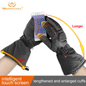 Žieminės elektrinės įkraunamos baterijos šildomos pirštinės Smart Control šiltos ilgesnės pirštinės lauko vandeniui atsparios sportinės dviračio slidinėjimo pirštinės