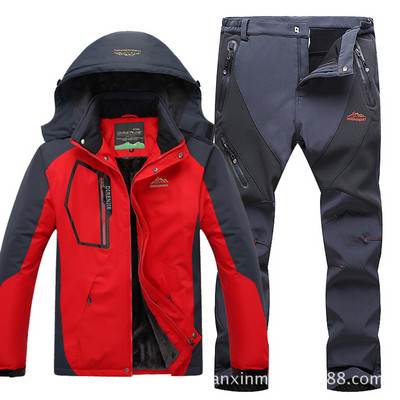 Ски костюм Мъжки костюм за спорт на открито Красив ветроустойчив водоустойчив топъл зимен ски костюм