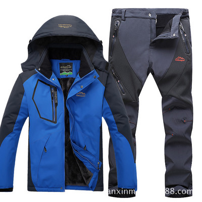 Ски костюм Мъжки костюм за спорт на открито Красив ветроустойчив водоустойчив топъл зимен ски костюм
