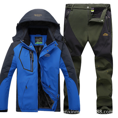 Ски костюм Мъжки костюм за спорт на открито Красив ветроустойчив водоустойчив топъл зимен ски костюм
