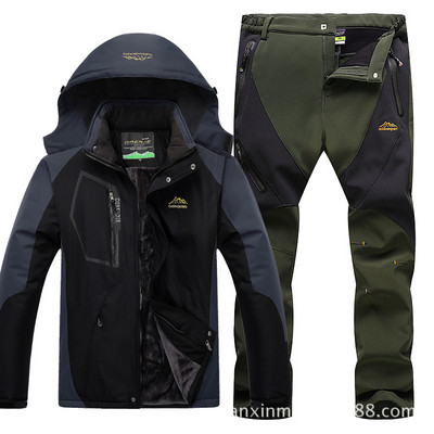 Ски костюм Мъжки костюм за спорт на открито Красив ветроустойчив водоустойчив топъл зимен ски костюм