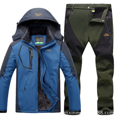 Ски костюм Мъжки костюм за спорт на открито Красив ветроустойчив водоустойчив топъл зимен ски костюм