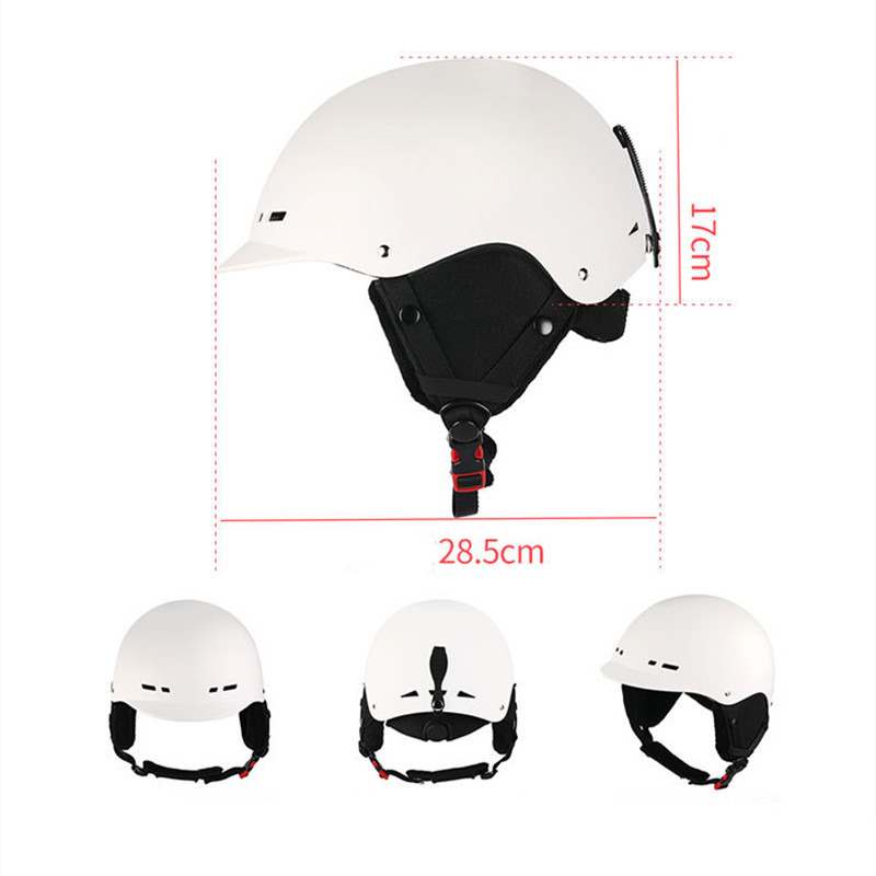 Nešiojami suaugusiųjų galvos saugos apsauga slidinėjimo šalmas, snieglenčių sportas lauke, terminis slidinėjimo šalmas, juodos ir baltos spalvos