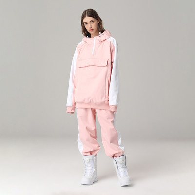 Naujas storas šiltas slidinėjimo kostiumas moterims, neperšlampamas nuo vėjo, pora snieglenčių striukės kelnių rinkinys Moteriški sniego kostiumai lauke unisex