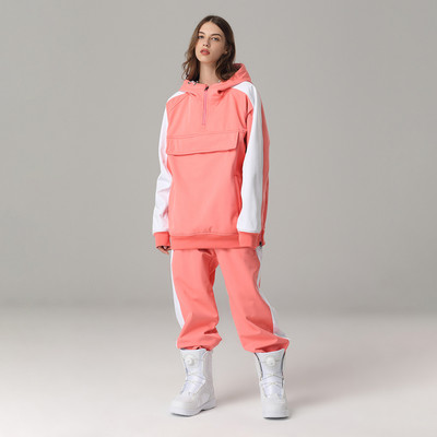 Naujas storas šiltas slidinėjimo kostiumas moterims, neperšlampamas nuo vėjo, pora snieglenčių striukės kelnių rinkinys Moteriški sniego kostiumai lauke unisex