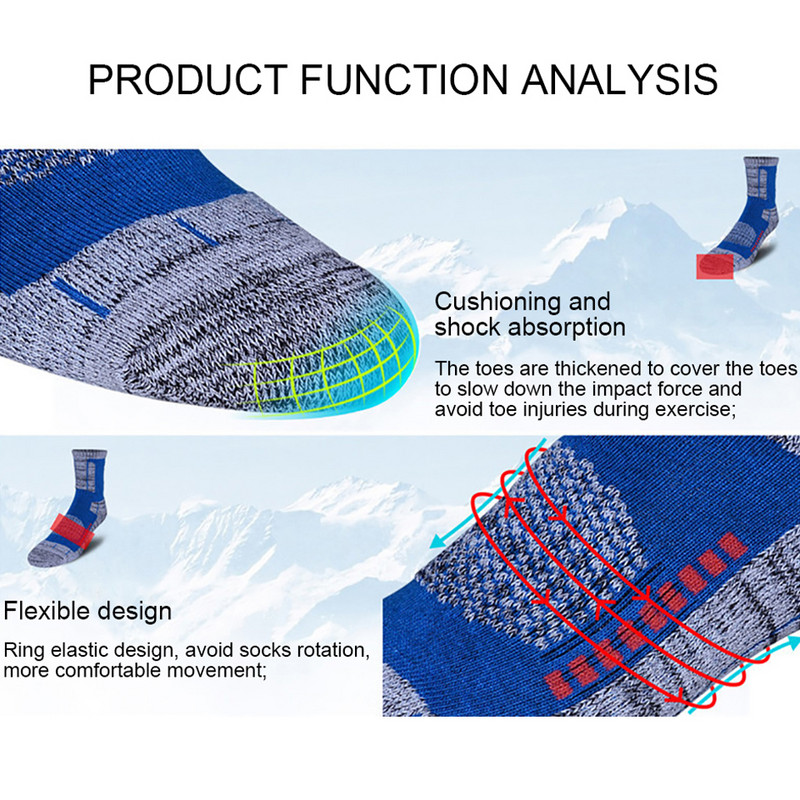 Loogdeel Vyrai Moteriškos žieminės terminės slidinėjimo kojinės Snieglentės Alpinizmas Žygiai Sniego storinimas Šiltos kojinės Amortizacinės Kilpinės kojinės