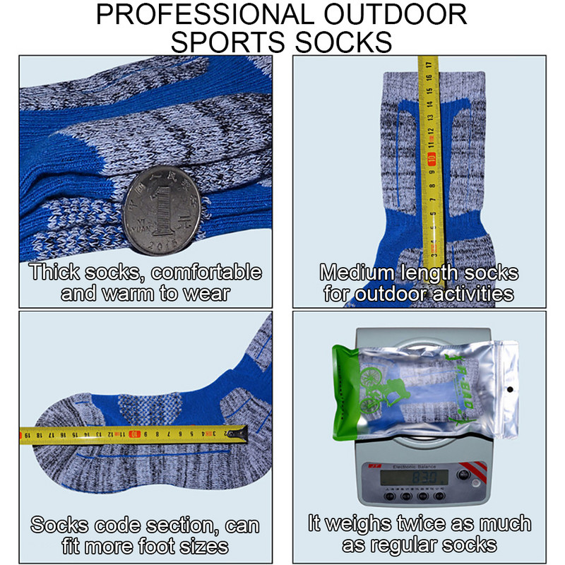 Loogdeel Vyrai Moteriškos žieminės terminės slidinėjimo kojinės Snieglentės Alpinizmas Žygiai Sniego storinimas Šiltos kojinės Amortizacinės Kilpinės kojinės