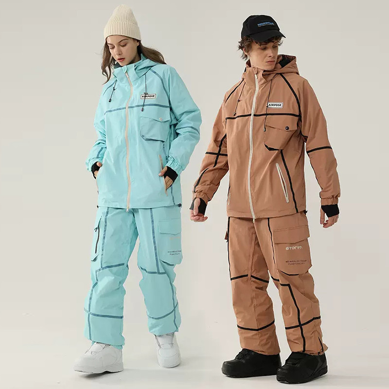 Téli síruha női szabadtéri snowboard dzseki férfi overál szélálló vízálló hóruha szélálló vízálló kapucnis síkészlet