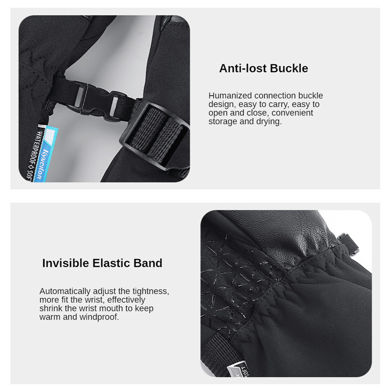 Žiemos Vyriškos Slidinėjimo Pirštinės Vėjui Neperšlampamos Vandeniui Termiškai Šiltos Vilnos Sniego slidinėjimo Snieglenčių Pirštinės Motociklo Pirštinės