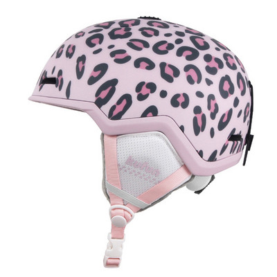 Slidinėjimo šalmas Snieglentė Vyras Moterys Merginos Berniukai Vaikai Vaikai Žiemos Sportas Dviračiai Laipiojimas Sniegas Rožinė Kompiuteris Leopardas Šiltas Juoda Balta