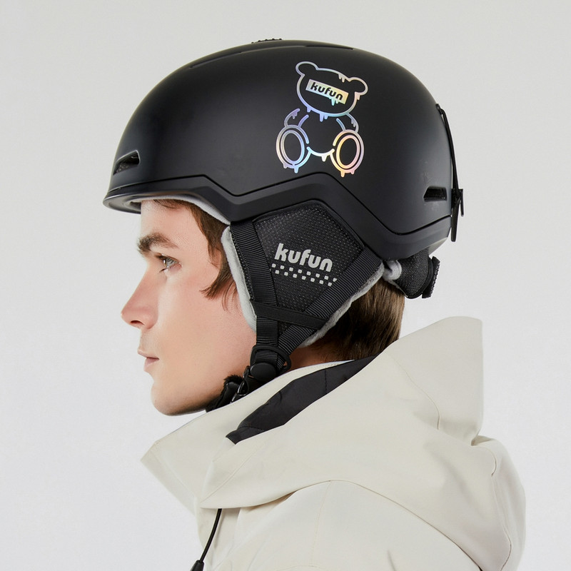 Slidinėjimo šalmas Snieglentė Vyras Moterys Merginos Berniukai Vaikai Vaikai Žiemos Sportas Dviračiai Laipiojimas Sniegas Rožinė Kompiuteris Leopardas Šiltas Juoda Balta