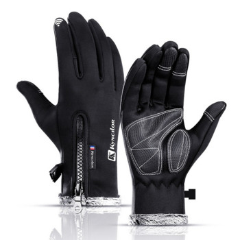 Χειμερινά γάντια 3 χρωμάτων για άντρες Γυναικεία ζεστά θερμικά φλις αδιάβροχα γάντια ψυχρού σκι Γάντια σκι εξωτερικού χώρου Αθλητικά γάντια ιππασίας