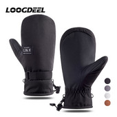 LOOGDEEL Зимни ски ръкавици Мъже Жени Сензорен екран Топлина Спорт на открито Къмпинг Неплъзгащи се Туризъм Ветроустойчиви Колоездене Ски ръкавици
